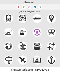 travel vector icons for user interface design