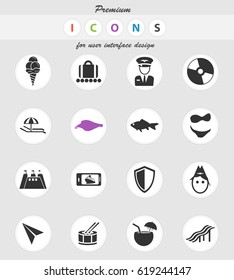 travel vector icons for user interface design