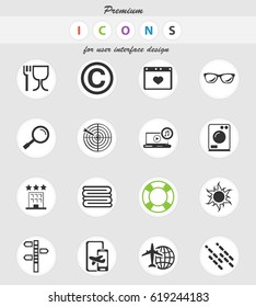 travel vector icons for user interface design