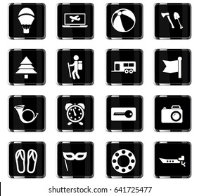 travel vector icons for user interface design