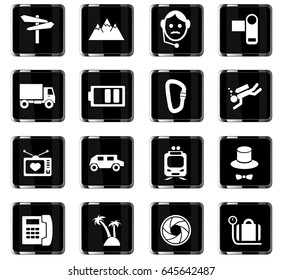 travel vector icons for user interface design