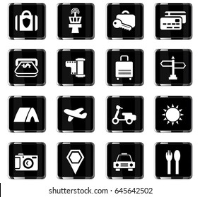 travel vector icons for user interface design
