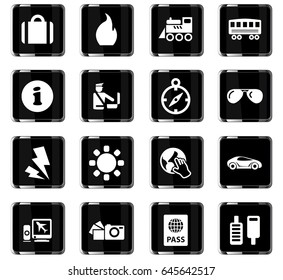 travel vector icons for user interface design