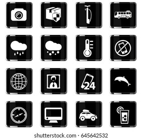 travel vector icons for user interface design