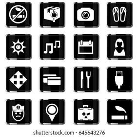 travel vector icons for user interface design
