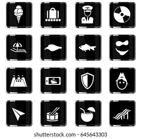 travel vector icons for user interface design