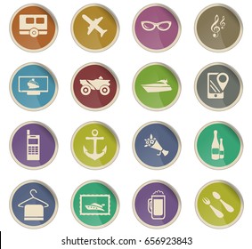 travel vector icons for user interface design