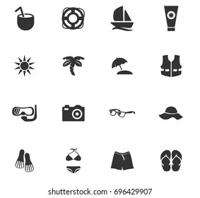 Travel vector icons for user interface design