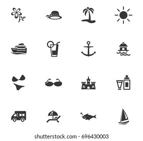 Travel vector icons for user interface design