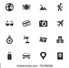 Travel vector icons for user interface design