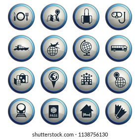 travel vector icons for web and user interface design