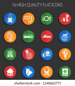 travel vector icons for web and user interface design