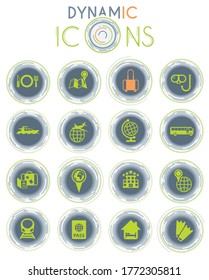 iconos vectoriales de viaje para diseño de interfaz web y de usuario