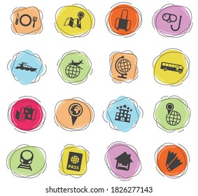 iconos vectoriales de viaje para diseño de interfaz web y de usuario