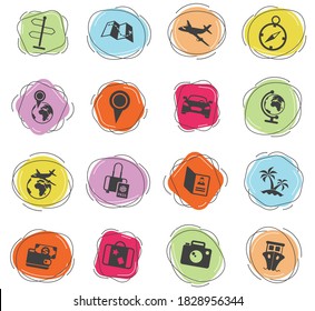 travel vector icons for web and user interface design