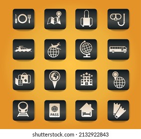 travel vector icons for web and user interface design