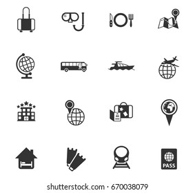 travel vector icons for web and user interface design
