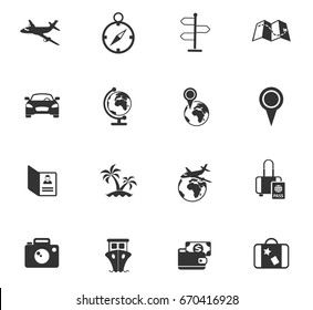 travel vector icons for web and user interface design