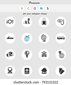 travel vector icons for web and user interface design