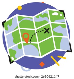 Ilustração do vetor de viagem. Design mínimo plano. Ilustração editável para web, móvel, impressão
