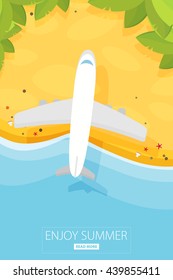 Travel vector illustration in a flat style.World travel banner.Air tourism.Summer holidays, vacation.