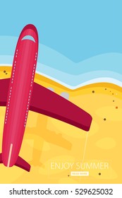 Travel vector illustration in a flat style.World travel banner.Air tourism.Summer holidays, vacation.