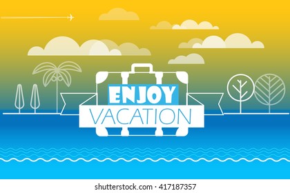 Travel vector illustration. Summer season concept
