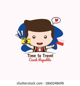 travel vector illustration. time to travel to Czech Republic