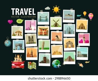 Travel vector logo design template. summer vacation or tourism icons