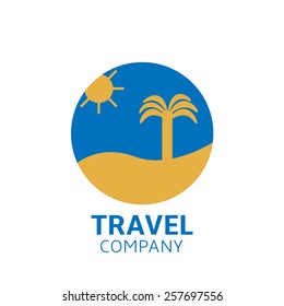Travel vector logo template on the white background 