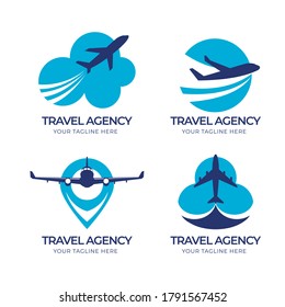 Travel Vector logo.Travel Vector logo collection set.Travelling Logo In different style.Abstract colorful travel agency vector logo template design.