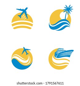 Travel Vector logo.Travel Vector logo collection set.Travelling Logo In different style.Abstract colorful travel agency vector logo template design.