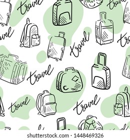travel vector seamless pattern. Concept for print, textile, web design, cards