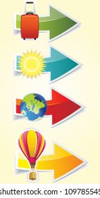 Travel vector sticker set