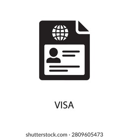 Travel visa document vector icon design with document passport identity immigration international official credential identification authorization traveler application