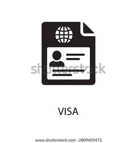 Travel visa document vector icon design with document passport identity immigration international official credential identification authorization traveler application