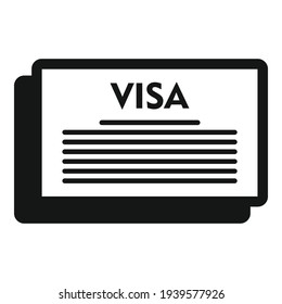 Travel visa icon. Simple illustration of travel visa vector icon for web design isolated on white background