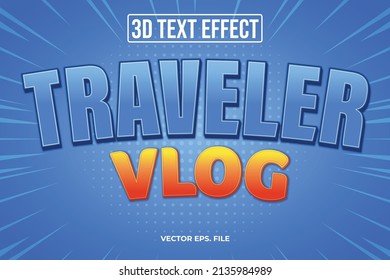 3D-Textdesign für Reisen in VLOG