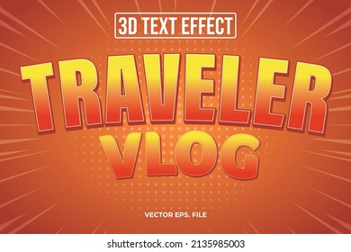 Travel VLOG Editable 3D Text Design