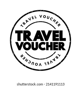 Travel Voucher Text Stamp, Concept Background