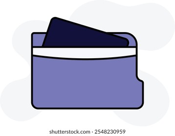 Travel Wallet Icon Representing Organization, Storage, and Essential Document Management, Perfect for Highlighting Vacation Preparation, Travel Accessories, and Secure Document Carrying in a Sleek