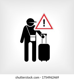 Icono de aviso de viaje - Ilustración vectorial para diseño y sitios web, presentación o aplicación.