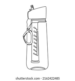 Travel water filter. Isolated vector, line art