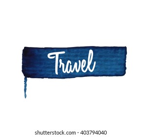 Travel. Watercolor splatters. Vector