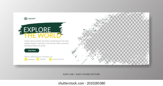Plantilla de banner web de viajes. Vector