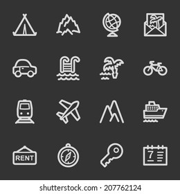 Travel web icon set 1, grey set