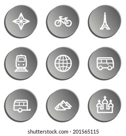 Travel  web icon set 2,  grey stickers set