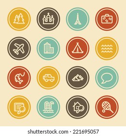 Travel Web Icon Set 2, Color Circle Buttons