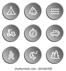 Travel  web icon set 3,  grey stickers set