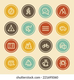 Travel Web Icon Set 3, Color Circle Buttons